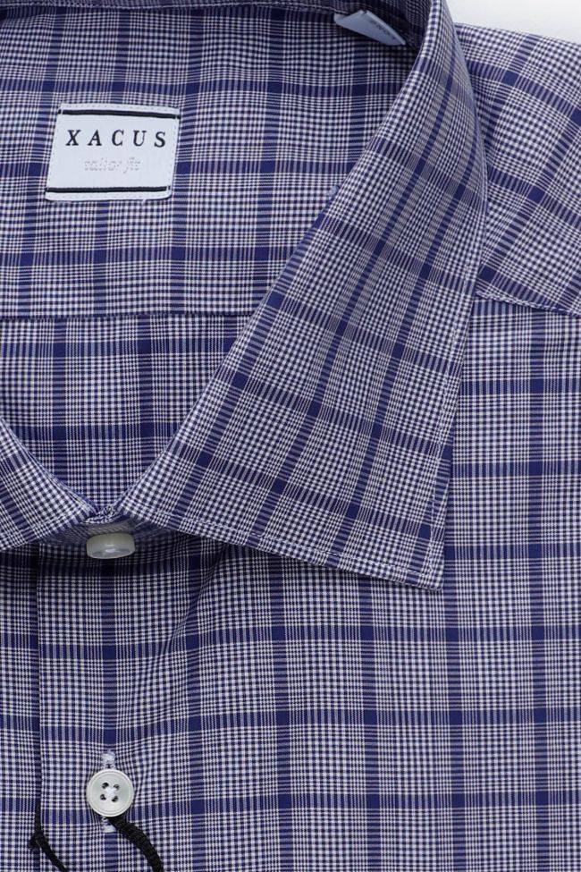 Xacus Hemd Herren Xacus Regular Karo 100% Baumwolle Kragen Italienisch Lange Ärmel