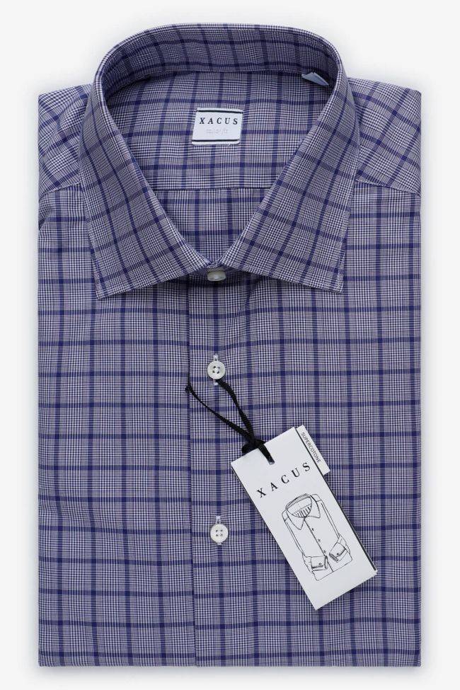 xacus Hemd Herren Xacus Regular Karo 100% Baumwolle kragen Italienisch Lange Ärmel
