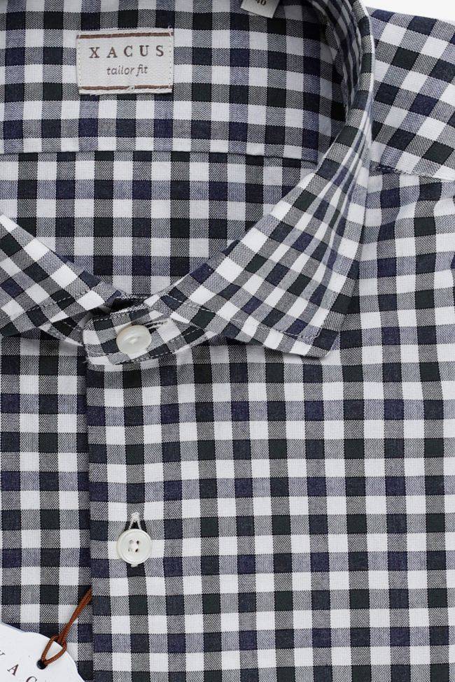 Xacus Hemd Herren Xacus Regular Karo 100% Baumwolle Kragen Französisch Lange Ärmel