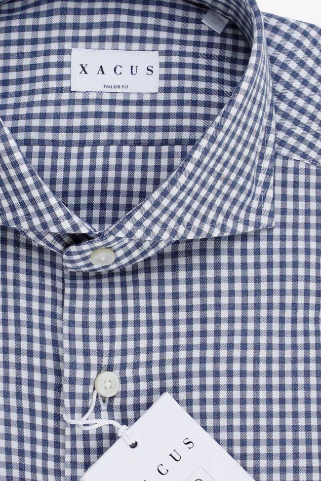 xacus Hemd Herren Xacus Regular Karo 100% Baumwolle kragen Französisch Lange Ärmel