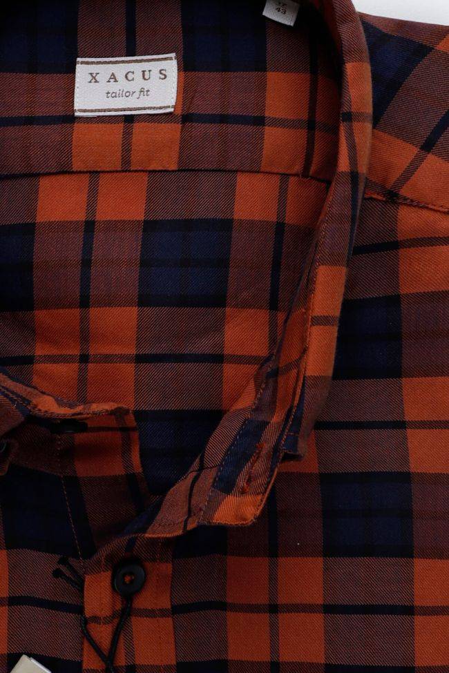 Xacus Hemd Herren Xacus Regular Karo 59% Cotton 41% Lyocell Kragen Button-Down Lange Ärmel