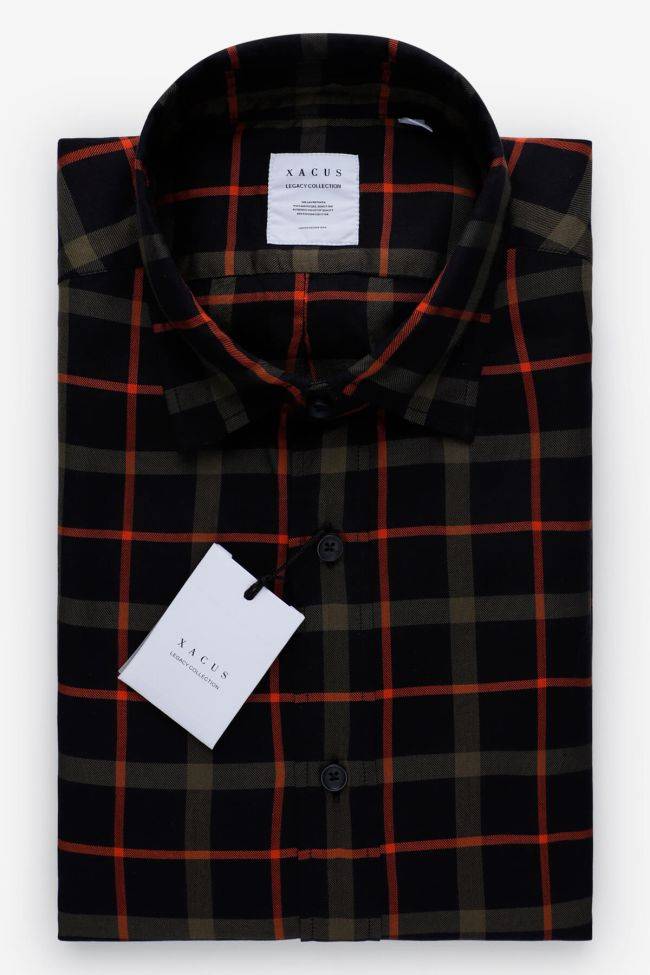 xacus Hemd Herren Xacus Regular Karo 59% cotton 41% Lyocell kragen Italienisch Lange Ärmel