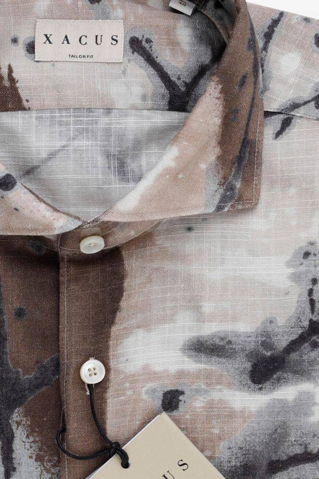 Xacus Hemd Herren Xacus Regular Muster 100% Baumwolle Gewaschen Kragen Italienisch Lange Ärmel