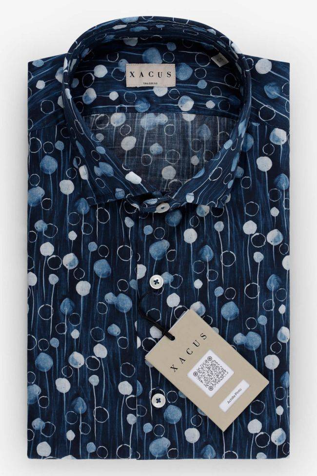 xacus Hemd Herren Xacus Regular Muster 100% Baumwolle gewaschen kragen Französisch Lange Ärmel