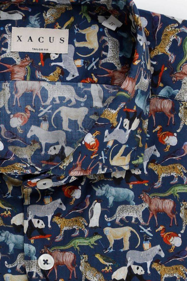 Xacus Hemd Herren Xacus Regular Muster 100% Baumwolle Gewaschen Kragen Französisch Lange Ärmel