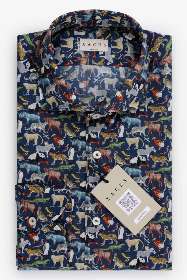 xacus Hemd Herren Xacus Regular Muster 100% Baumwolle gewaschen kragen Französisch Lange Ärmel