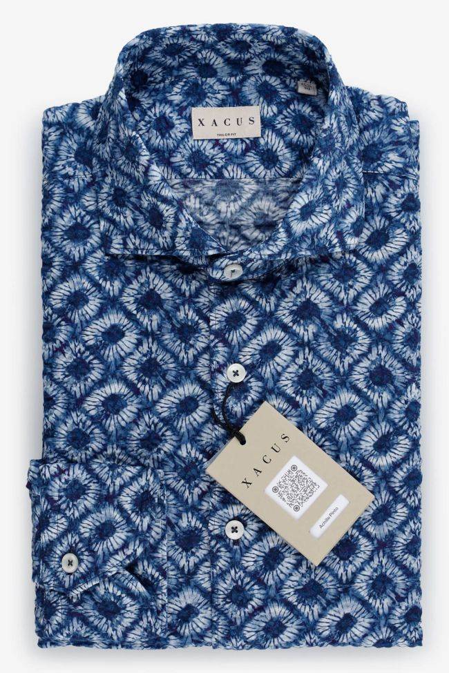 xacus Hemd Herren Xacus Regular Muster 100% Baumwolle gewaschen kragen Französisch Lange Ärmel