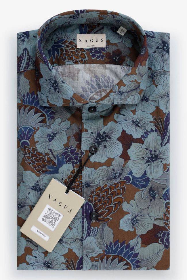 Xacus Hemd Herren Xacus Regular Muster 100% Baumwolle Gewaschen Kragen Französisch Lange Ärmel