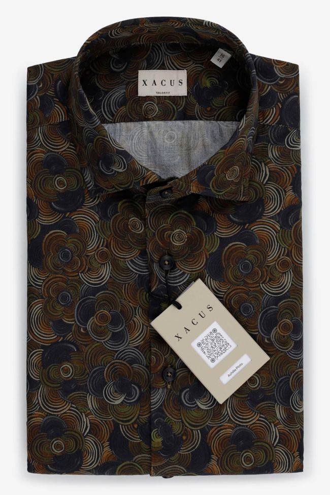 xacus Hemd Herren Xacus Regular Muster 100% Baumwolle gewaschen kragen Französisch Lange Ärmel