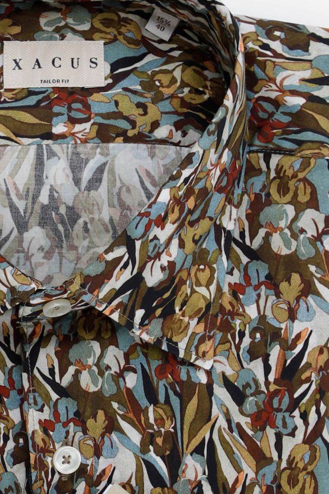 Xacus Hemd Herren Xacus Regular Muster 100% Baumwolle Gewaschen Kragen Italienisch Lange Ärmel