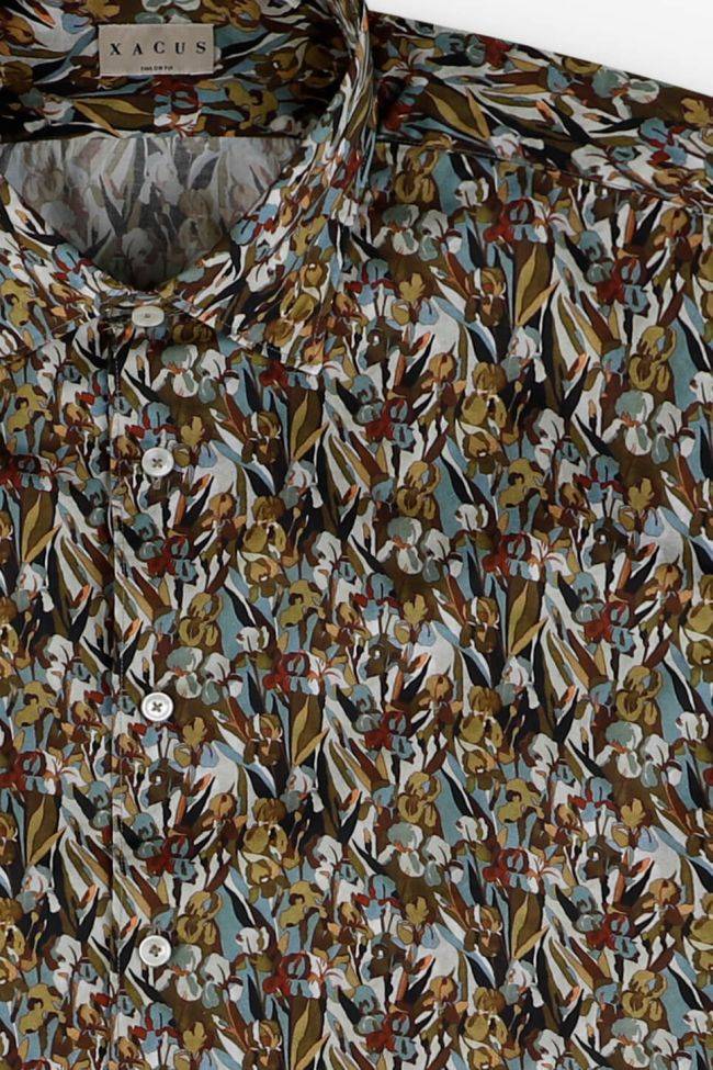 Xacus Hemd Herren Xacus Regular Muster 100% Baumwolle Gewaschen Kragen Italienisch Lange Ärmel