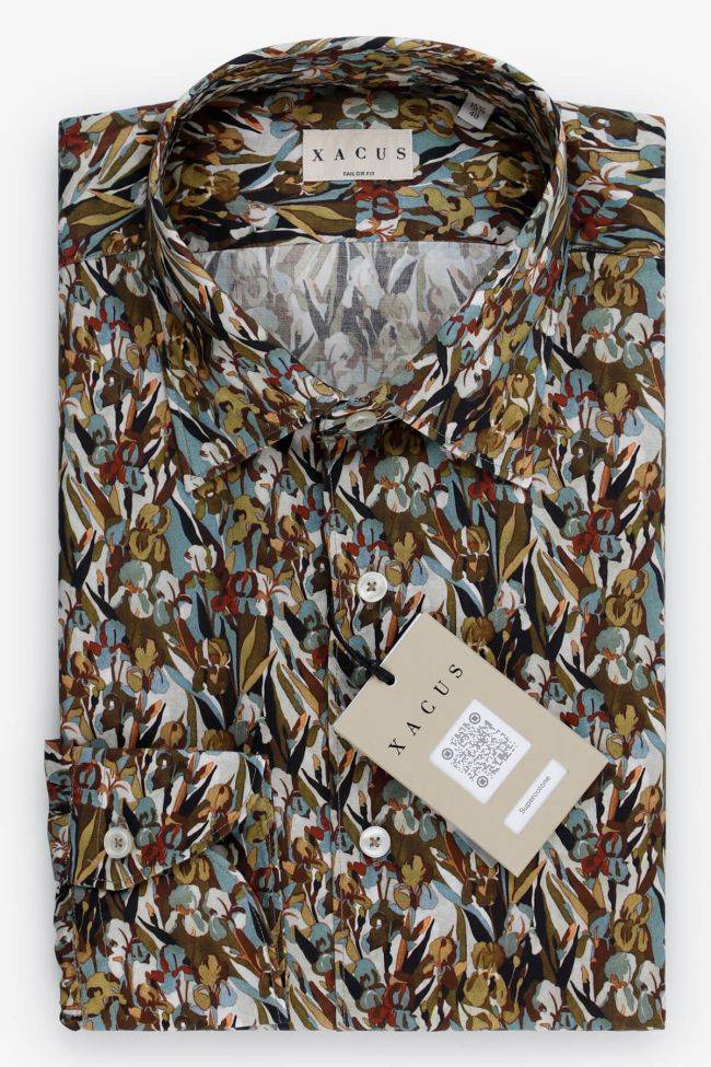 xacus Hemd Herren Xacus Regular Muster 100% Baumwolle gewaschen kragen Italienisch Lange Ärmel