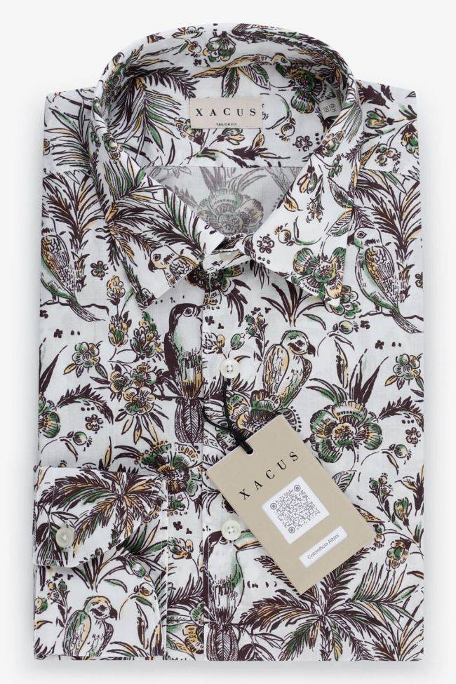 Xacus Hemd Herren Xacus Regular Muster 100% Baumwolle Gewaschen Kragen Italienisch Lange Ärmel