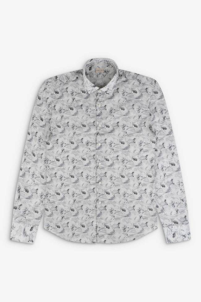 Xacus Hemd Herren Xacus Regular Muster 100% Baumwolle Gewaschen Kragen Italienisch Lange Ärmel