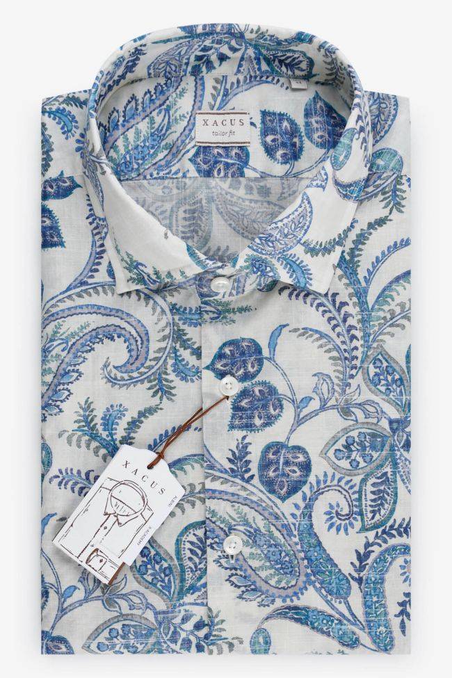 xacus Hemd Herren Xacus Regular Muster 100% Baumwolle gewaschen kragen Französisch Lange Ärmel