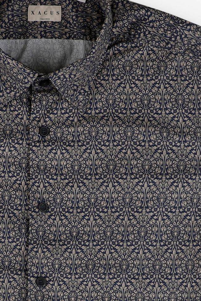 Xacus Hemd Herren Xacus Regular Muster 100% Baumwolle Gewaschen Kragen Italienisch Lange Ärmel
