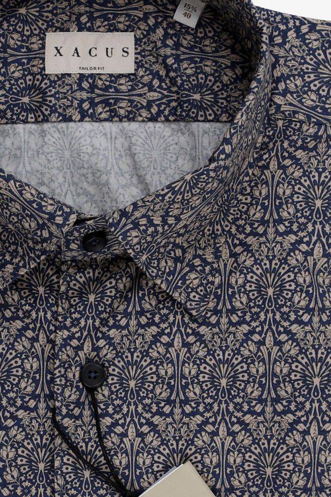 Xacus Hemd Herren Xacus Regular Muster 100% Baumwolle Gewaschen Kragen Italienisch Lange Ärmel