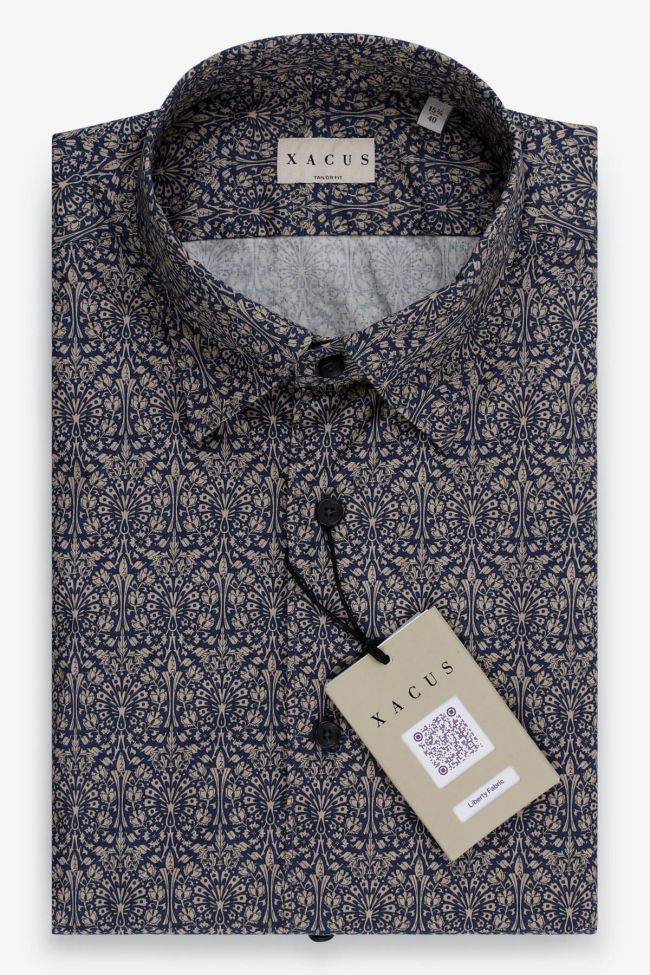 xacus Hemd Herren Xacus Regular Muster 100% Baumwolle gewaschen kragen Italienisch Lange Ärmel