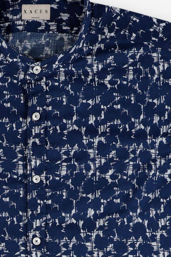 Xacus Hemd Herren Xacus Regular Muster 100% Baumwolle Gewaschen Kragen Mandarinkragen Lange Ärmel