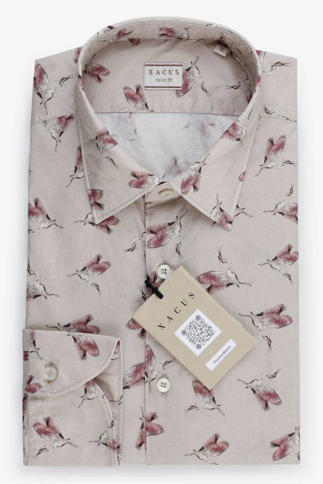 xacus Hemd Herren Xacus Regular Muster 100% Baumwolle gewaschen kragen Italienisch Lange Ärmel