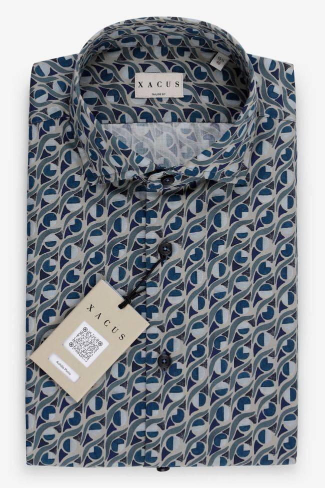Xacus Hemd Herren Xacus Regular Muster 100% Baumwolle Gewaschen Kragen Französisch Lange Ärmel
