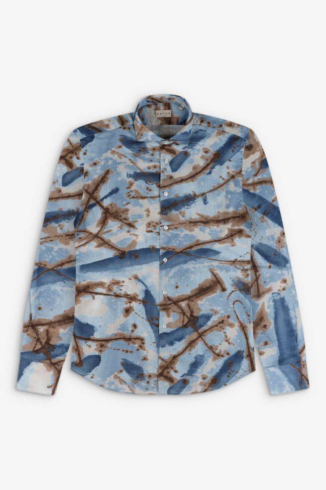 Xacus Hemd Herren Xacus Regular Muster 100% Baumwolle Gewaschen Kragen Französisch Lange Ärmel