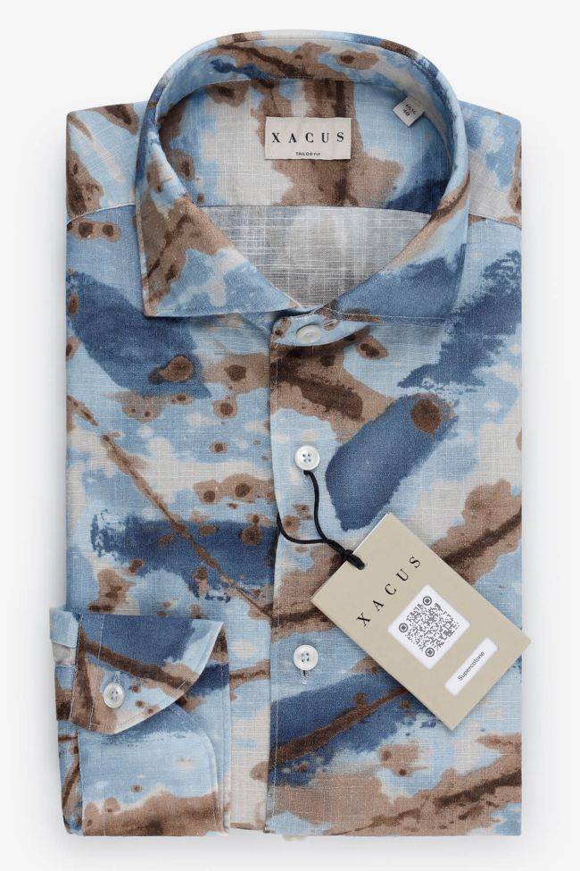 xacus Hemd Herren Xacus Regular Muster 100% Baumwolle gewaschen kragen Französisch Lange Ärmel