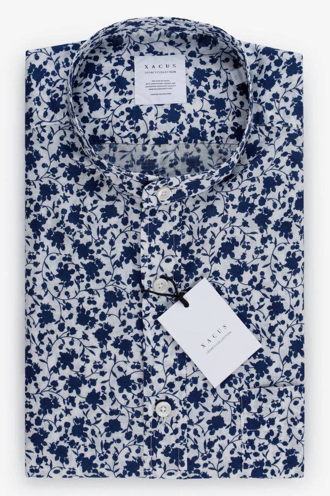 xacus Hemd Herren Xacus Regular Muster 100% Baumwolle gewaschen kragen Mandarinkragen Lange Ärmel