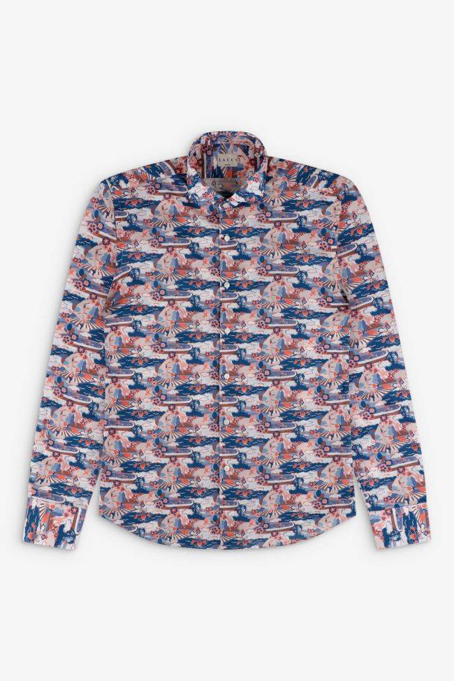 Xacus Hemd Herren Xacus Regular Muster 100% Baumwolle Gewaschen Kragen Französisch Lange Ärmel