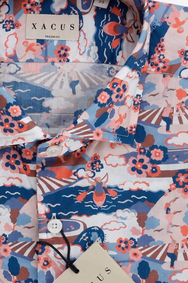 Xacus Hemd Herren Xacus Regular Muster 100% Baumwolle Gewaschen Kragen Französisch Lange Ärmel