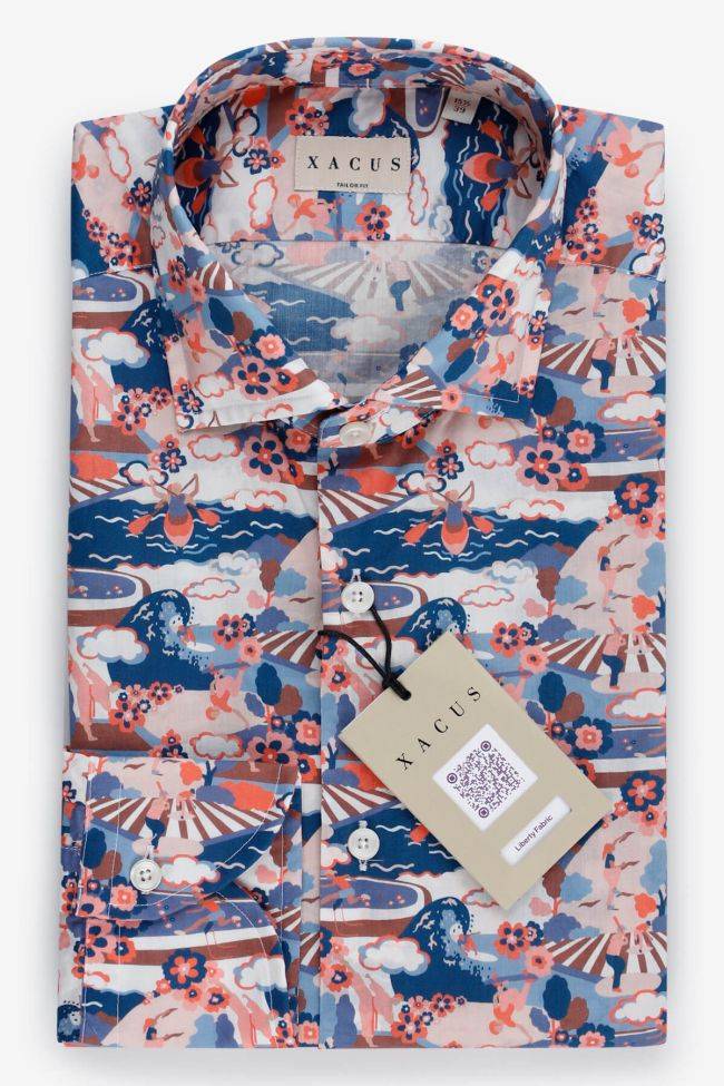 xacus Hemd Herren Xacus Regular Muster 100% Baumwolle gewaschen kragen Französisch Lange Ärmel