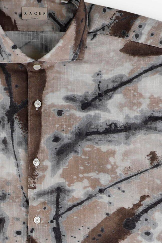 Xacus Hemd Herren Xacus Regular Muster 100% Baumwolle Gewaschen Kragen Italienisch Lange Ärmel