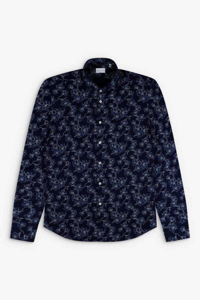 xacus Hemd Herren Xacus Regular Muster 100% Baumwolle Kragen Italienisch Lange Ärmel