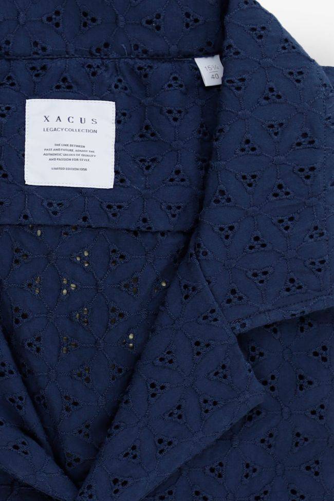 Xacus Hemd Herren Xacus Regular Muster 100% Baumwolle Kragen Hawaiikragen Kurze Ärmel