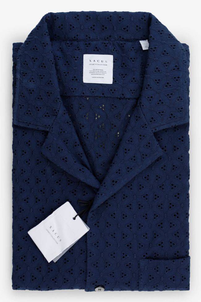 Xacus Hemd Herren Xacus Regular Muster 100% Baumwolle Kragen Hawaiikragen Kurze Ärmel