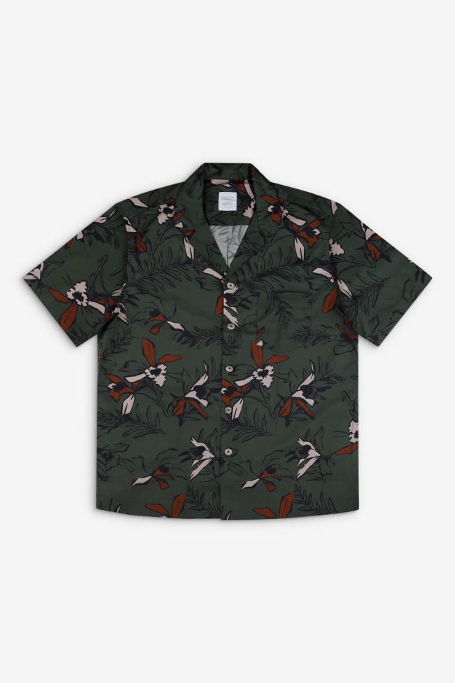 Xacus Hemd Herren Xacus Regular Muster 100% Baumwolle Kragen Hawaiikragen Kurze Ärmel