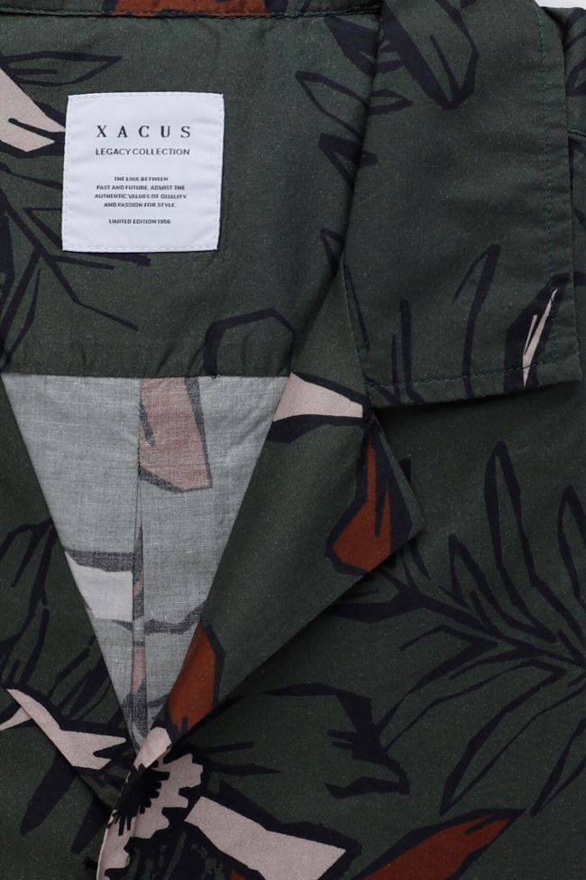 Xacus Hemd Herren Xacus Regular Muster 100% Baumwolle Kragen Hawaiikragen Kurze Ärmel