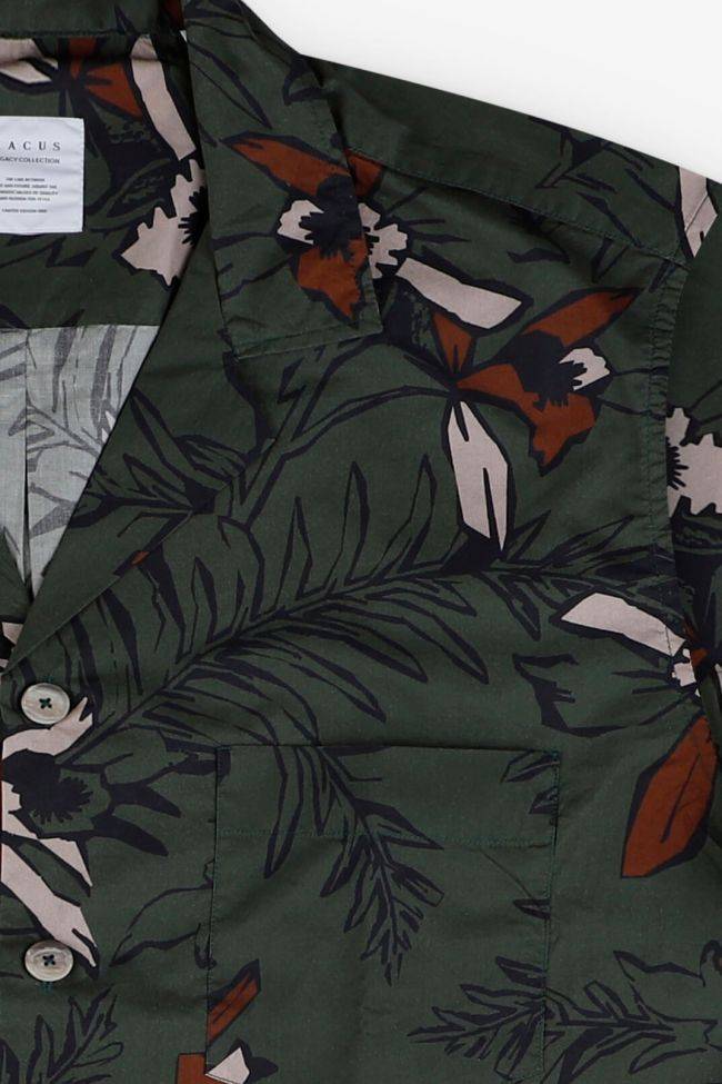 Xacus Hemd Herren Xacus Regular Muster 100% Baumwolle Kragen Hawaiikragen Kurze Ärmel