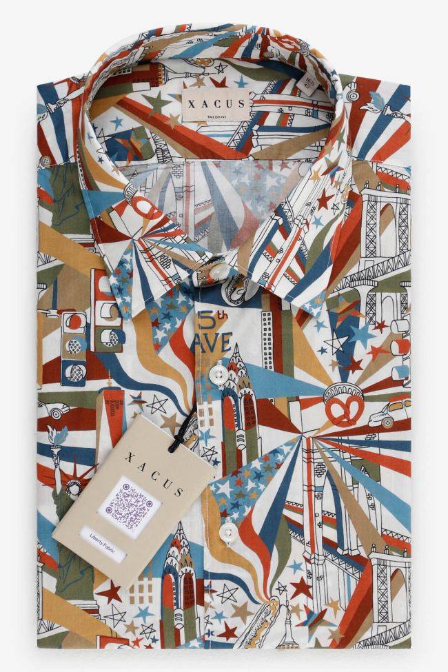 Xacus Hemd Herren Xacus Regular Muster 100% Baumwolle Kragen Französisch Lange Ärmel