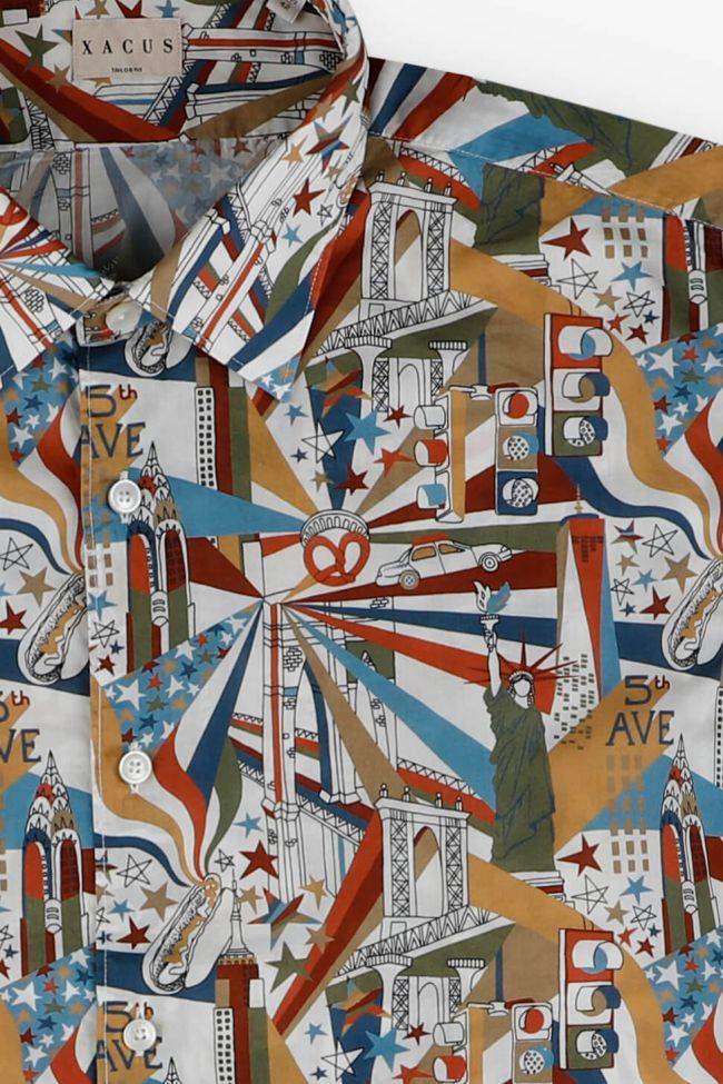 Xacus Hemd Herren Xacus Regular Muster 100% Baumwolle Kragen Französisch Lange Ärmel