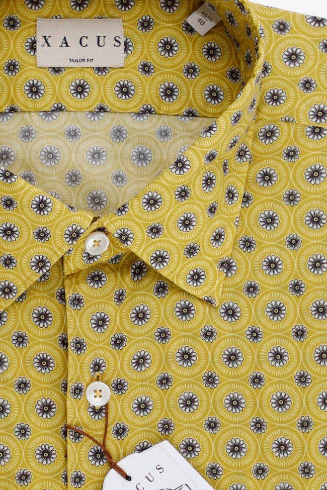 Xacus Hemd Herren Xacus Regular Muster 100% Baumwolle Kragen Italienisch Lange Ärmel