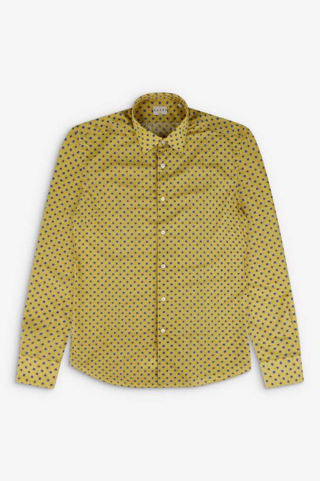 Xacus Hemd Herren Xacus Regular Muster 100% Baumwolle Kragen Italienisch Lange Ärmel