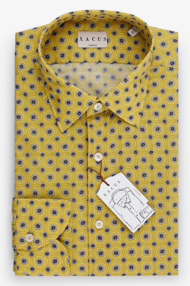 xacus Hemd Herren Xacus Regular Muster 100% Baumwolle kragen Italienisch Lange Ärmel