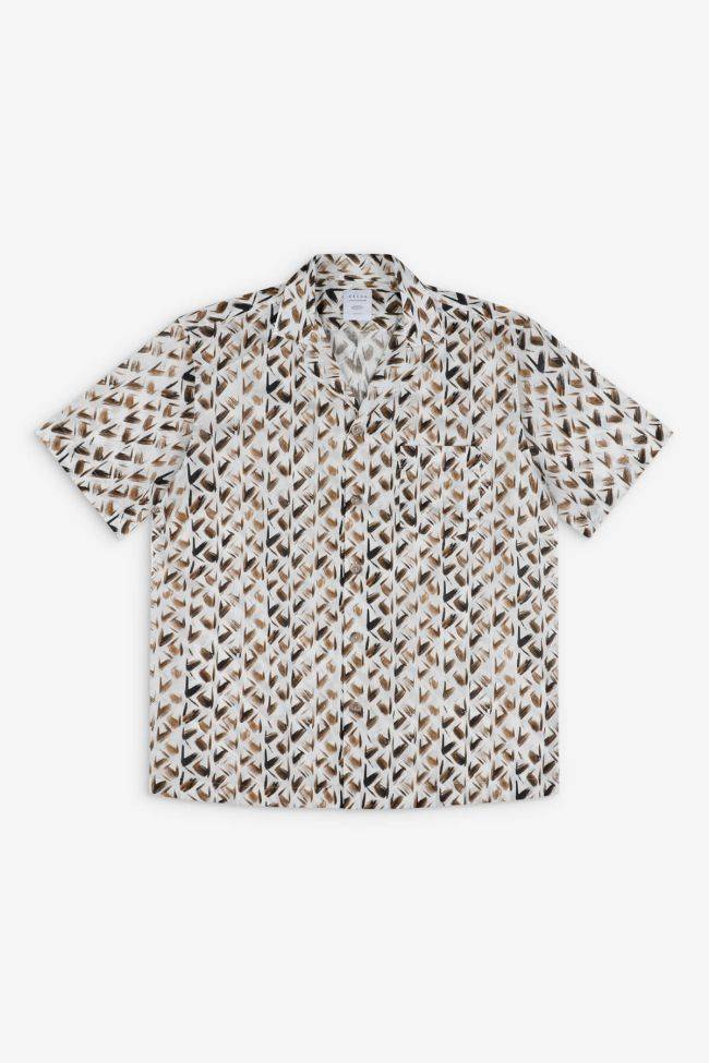 Xacus Hemd Herren Xacus Regular Muster 100% Baumwolle Kragen Hawaiikragen Kurze Ärmel