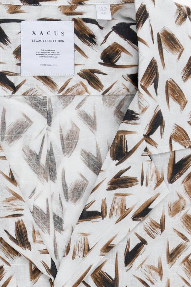 Xacus Hemd Herren Xacus Regular Muster 100% Baumwolle Kragen Hawaiikragen Kurze Ärmel