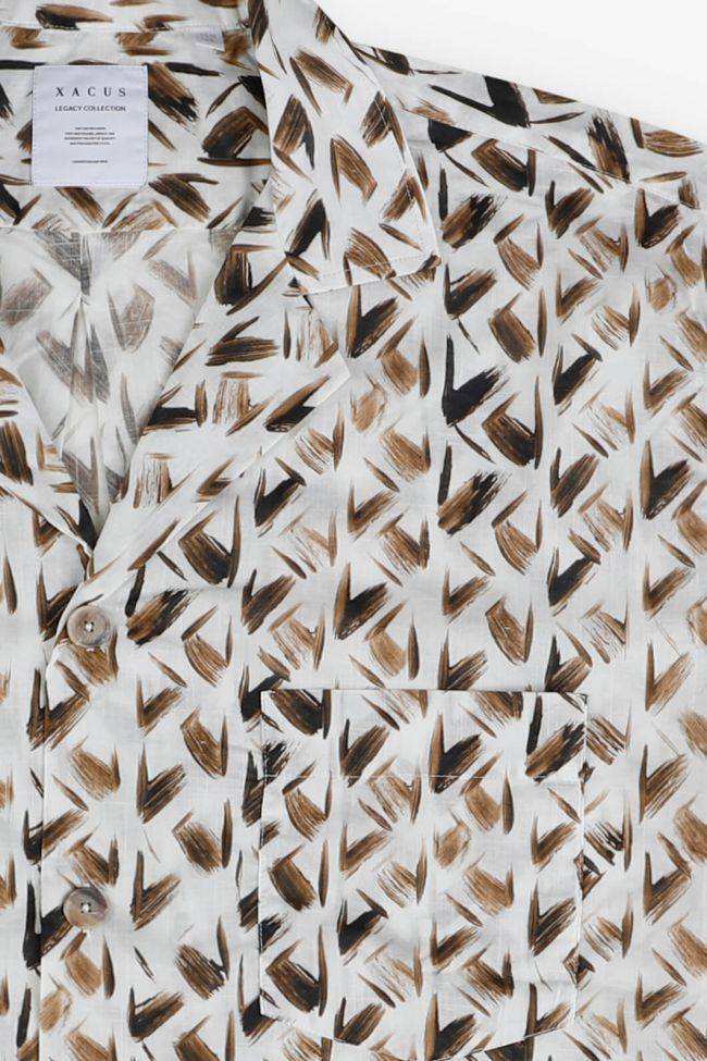 Xacus Hemd Herren Xacus Regular Muster 100% Baumwolle Kragen Hawaiikragen Kurze Ärmel