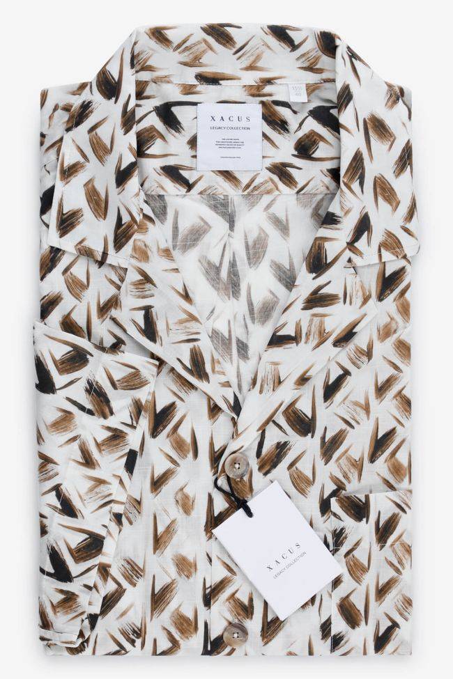 xacus Hemd Herren Xacus Regular Muster 100% Baumwolle kragen Hawaiikragen Kurze Ärmel