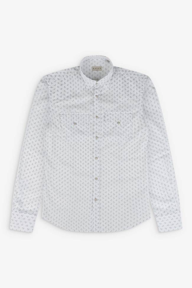 Xacus Hemd Herren Xacus Regular Muster 100% Baumwolle Kragen Italienisch Lange Ärmel
