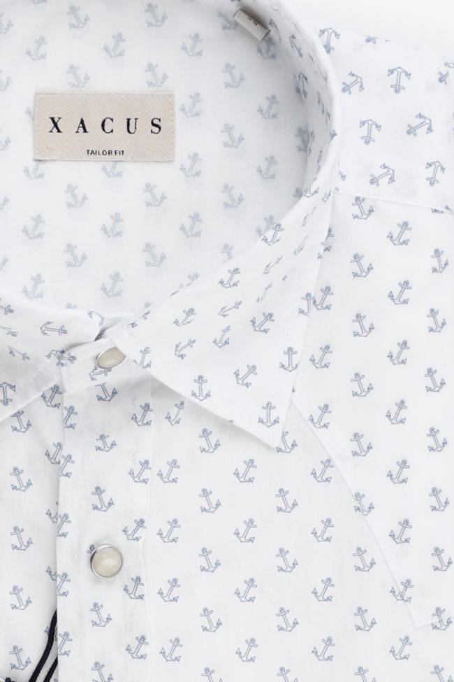 Xacus Hemd Herren Xacus Regular Muster 100% Baumwolle Kragen Italienisch Lange Ärmel