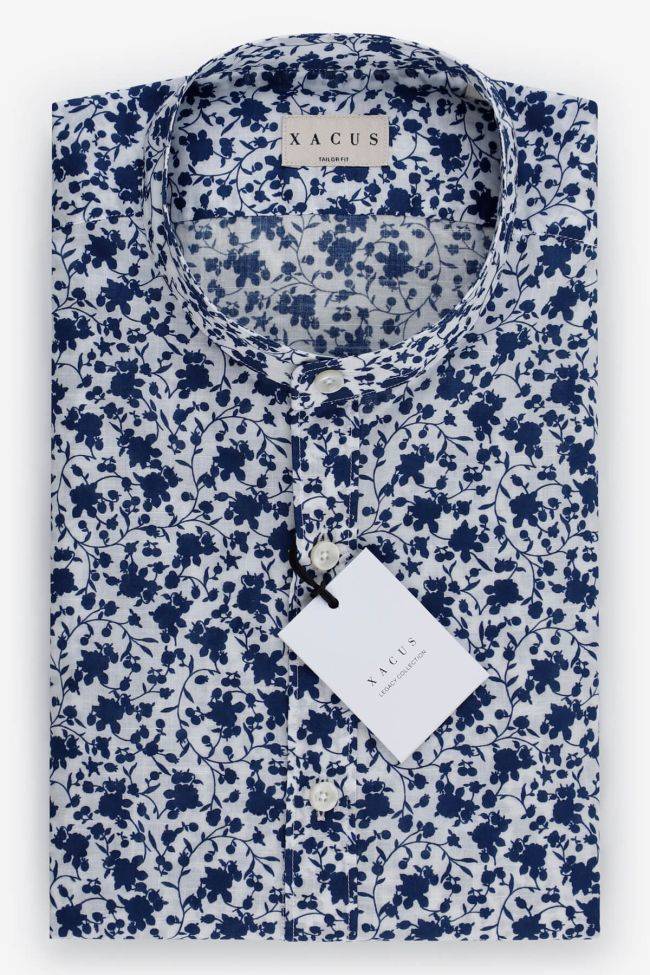 xacus Hemd Herren Xacus Regular Muster 100% Baumwolle kragen Mandarinkragen Lange Ärmel
